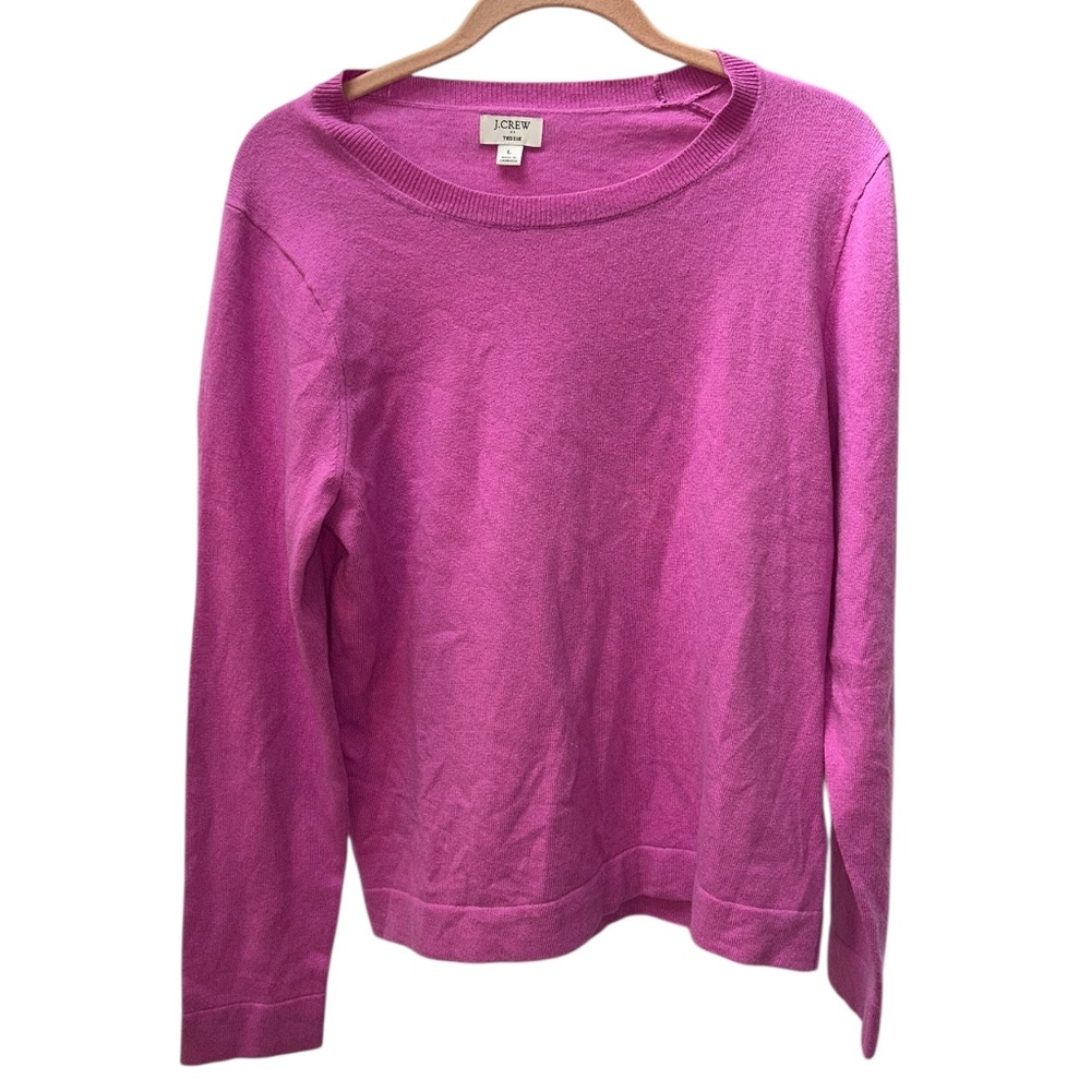 J. Crew TEDDIE prettiest Spring color purple pink sweater L 42 bust